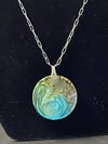 Turquoise Swirl Resin Pendant Necklace