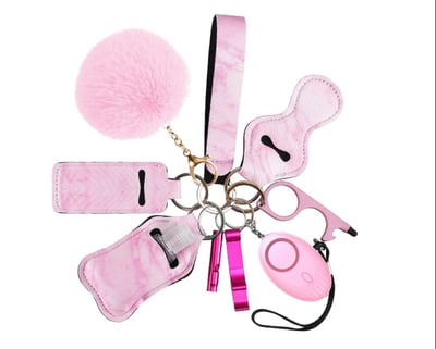 Image of Pink Marble keychain 