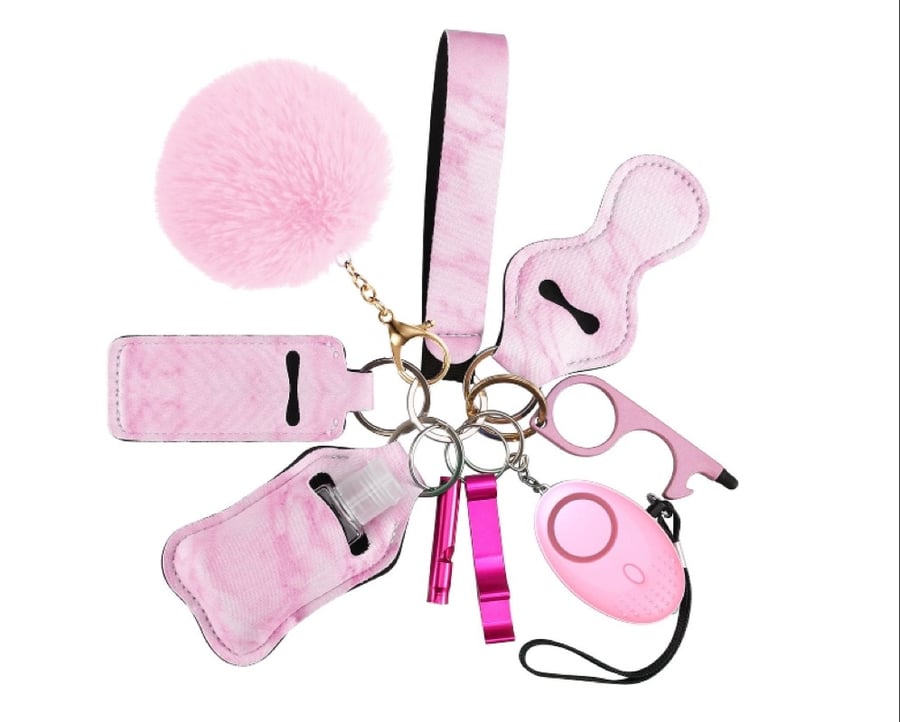 Image of Pink Marble keychain 