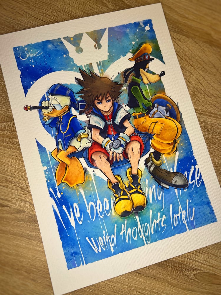 Image of Kingdom hearts watercolor. 