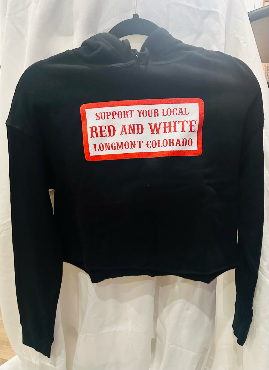 Image of Women's License Plate Crop Top Hoodie