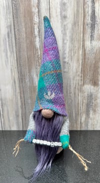 Image 2 of Harris Tweed Wee Scotland purple beard gnome