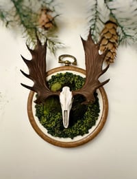 Image 1 of Moose Skull Embroidery Ornament