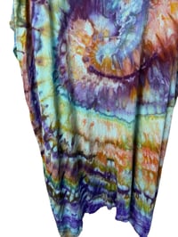 Image 2 of M Long Woven Kimono in Earthy Spiral Ice Dye