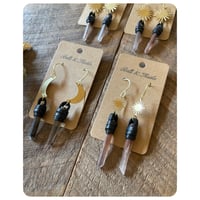 Image 4 of Brass Sun and Moon Earrings 