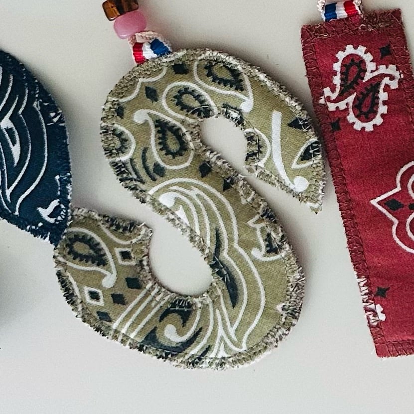 Image of Bandana letter tag
