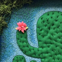 Image 2 of Sewn cacti artwork