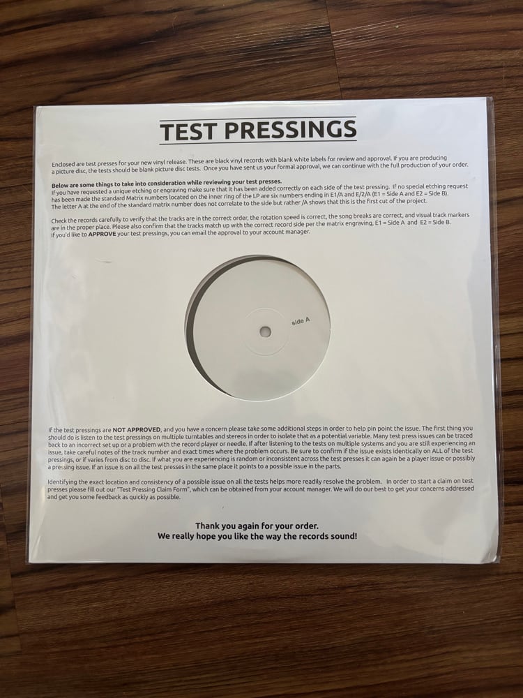 Thurston Moore/Richard Ramirez 12” Test Pressing (Now Shipping)