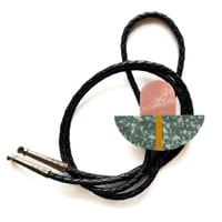 Image 2 of Pink Opal, Variolite & Jasper Bolo Tie