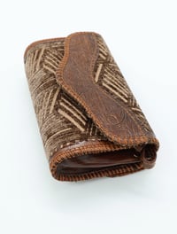 Image 3 of Syrian Leather Clutch Bags Gold/Brown Print