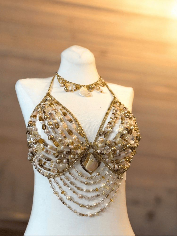 Image of Gold Beaded Harness- PREORDER