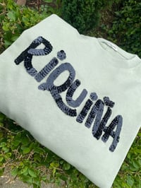 Image 2 of Camiseta bordada a man. RIQUIÑA VERDE. Moi oversize. Talla única!