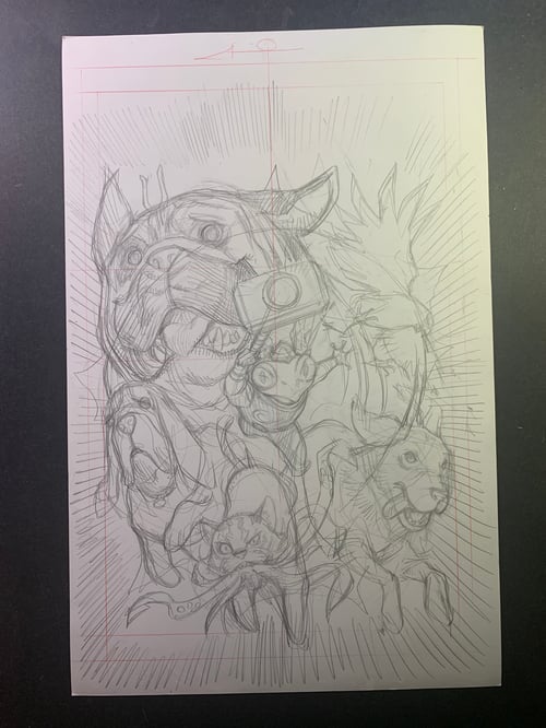 Image of PET AVENGERS #1 COVER original art