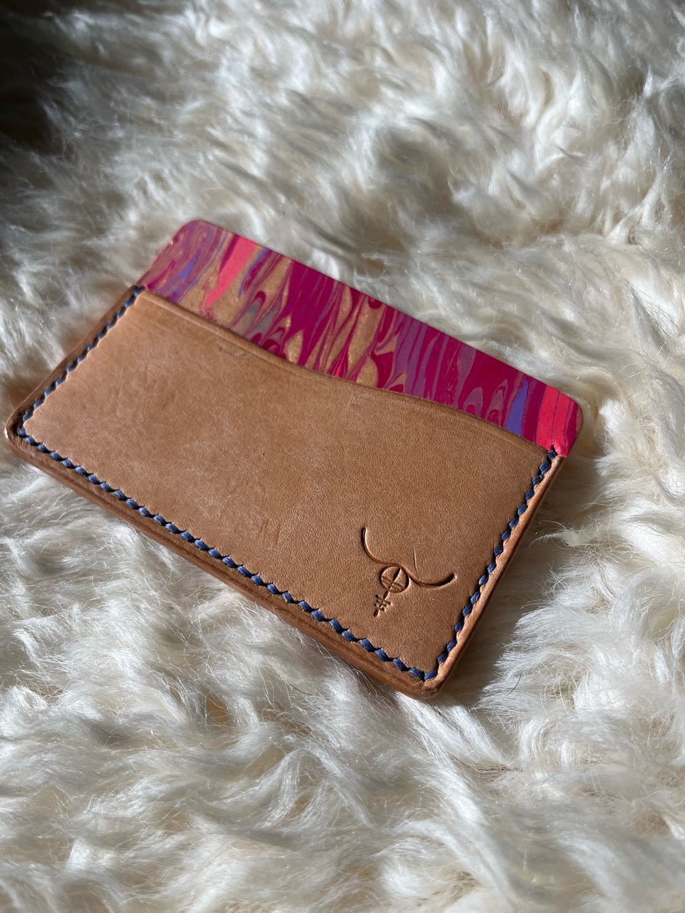 Image of Natural Pueblo/Pink Marbled Horizontal Cardholder 