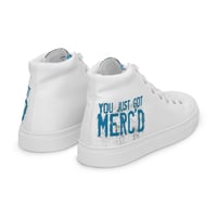 Image 5 of YOU JUST GOT MERC'D (White) - Men’s high top canvas shoes