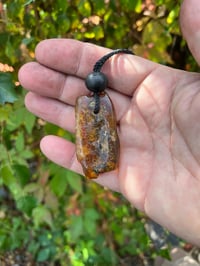 Image 4 of Large Amber nugget with Bog oak bead