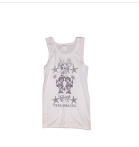 white tank purple print 