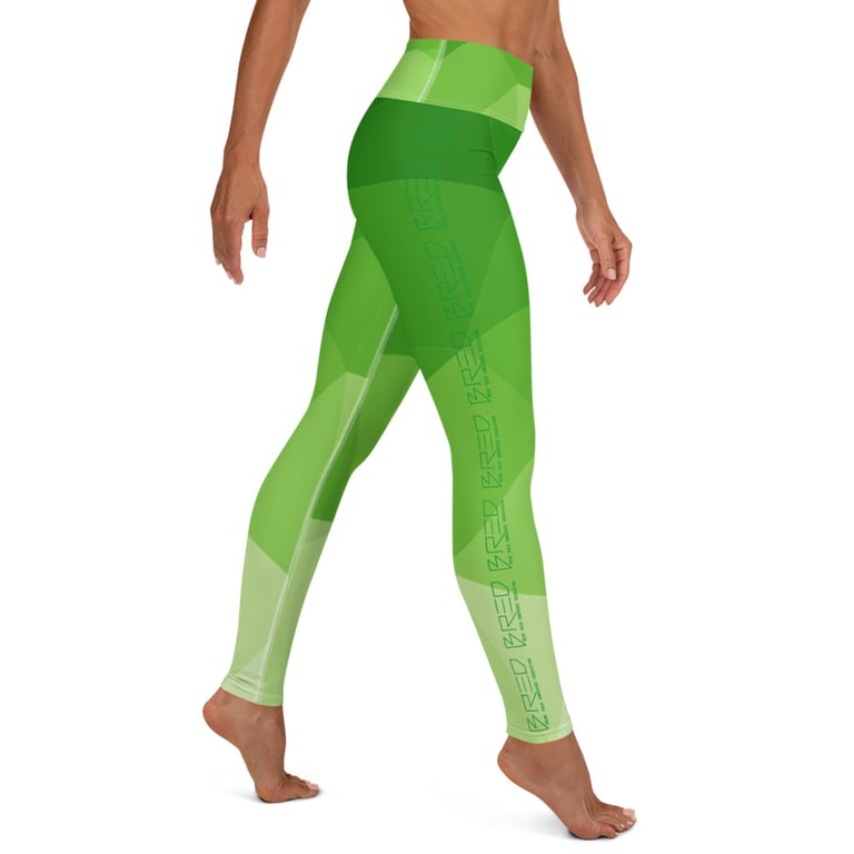 green block bred Yoga Leggings Image 2