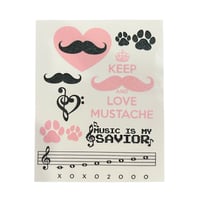 Image 1 of glitter temporary tattoo sheet :3