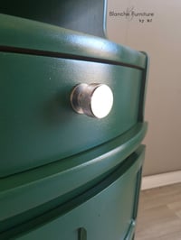 Image 4 of Mid Century Modern Luxury Corner Drinks Cabinet by Nathan - Emerald Green Vintage Cocktail Display U