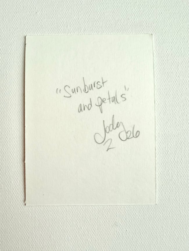 Sunburst & petals. Original mini painting.