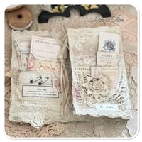 Image 4 of French lace tattered  Sewing Book/Needle book with lace samples