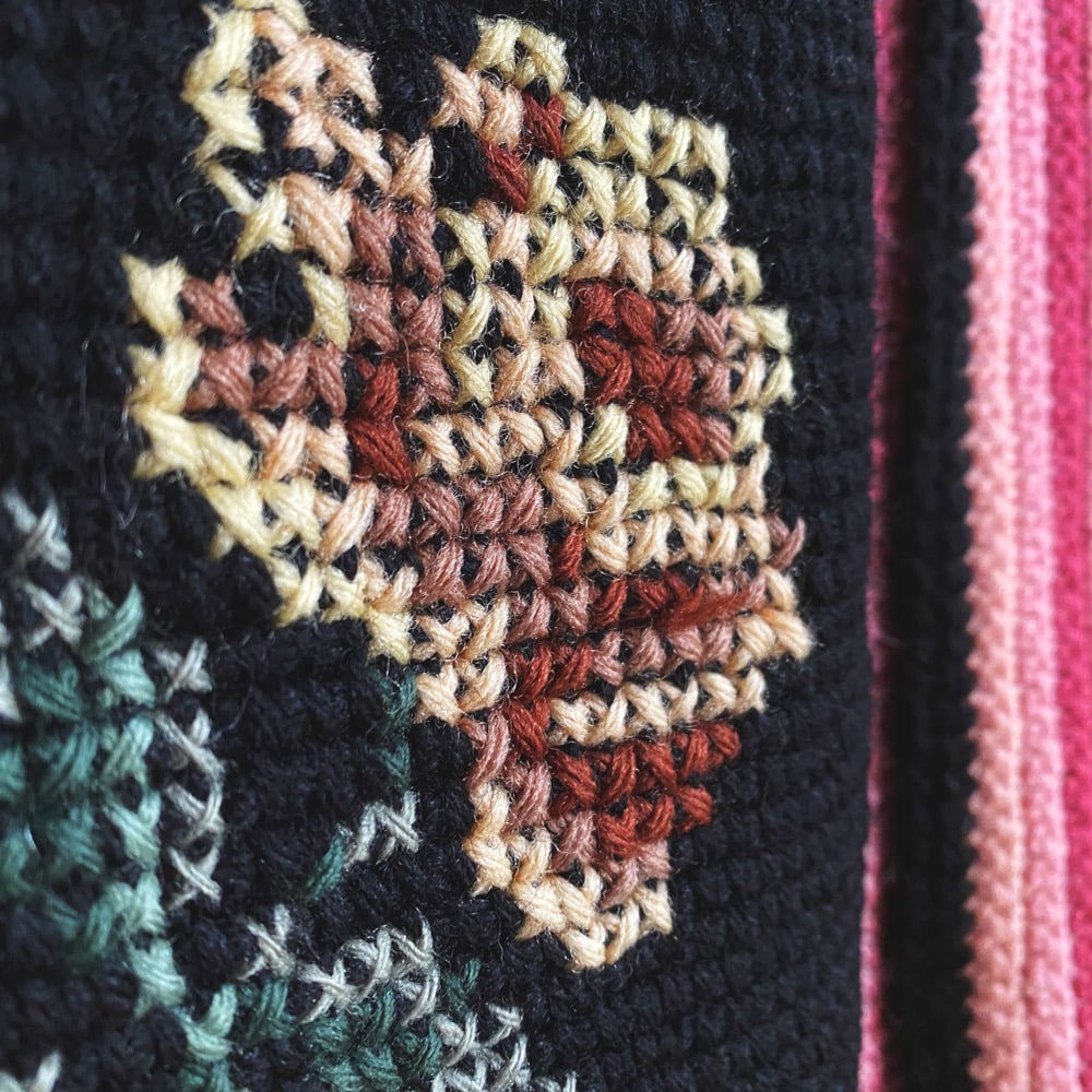 Image of Roses on Black Granny Sweater