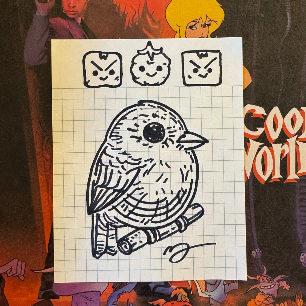 Image of Fat Bird Sharpie Sketch #132