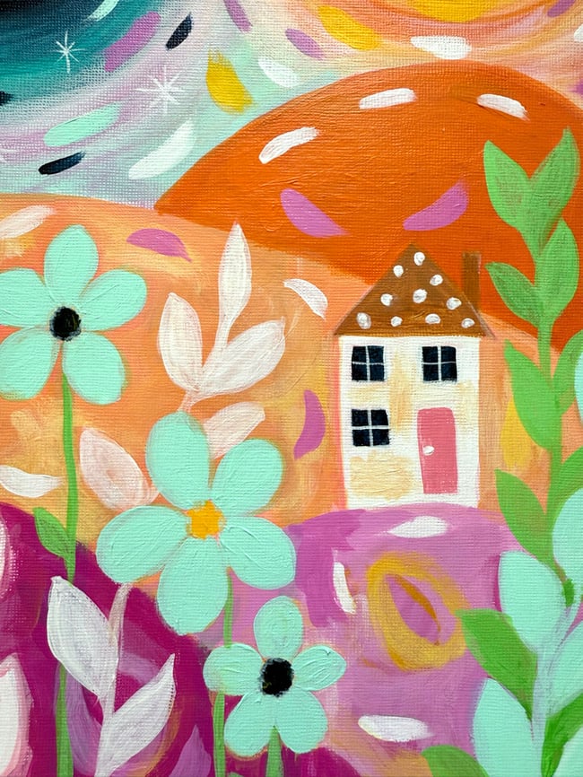 Garden Dreams. Original 9x12 paper painting