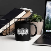 Image 2 of Strange and Unusual Vegan - 11 ounce black ceramic mug