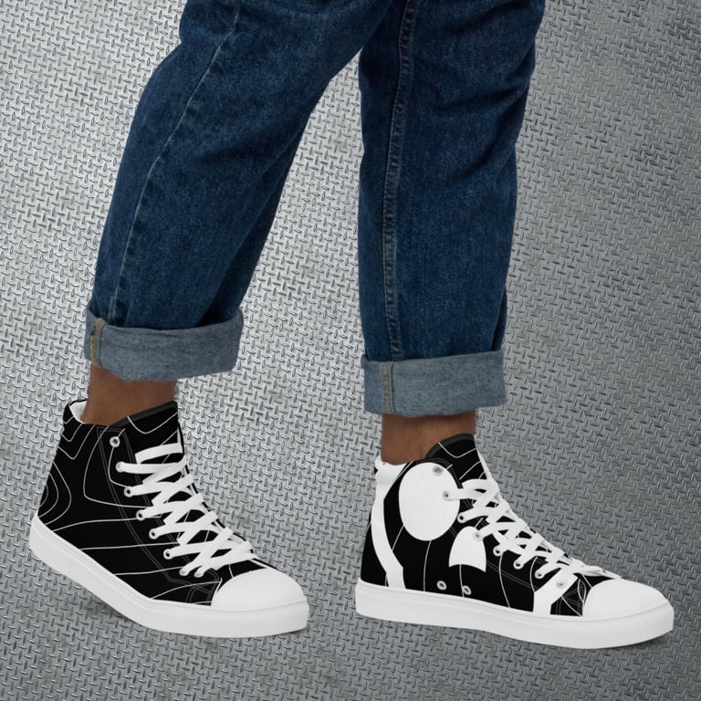 My Skull Is White Men’s High Top Shoes Image 4