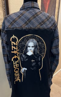 Vintage Gray/Brown Flannel Shirt Ozzy Osbourne