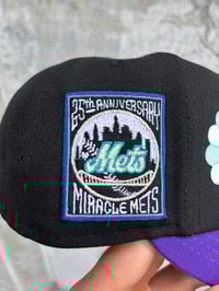 Image 2 of MULTI TONE PURPLE VISOR NEW YORK METS CUSTOM FITTED CAP