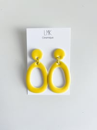 Paire de boucles d'oreilles céramique OMBLA PERCA jaune 
