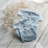 Image 1 of Photoshoot romper - Noah - baby blue (NB or 9-12 months)