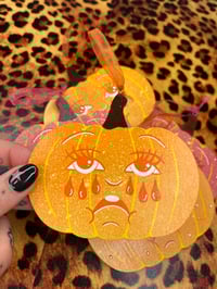 Image 2 of Pumpkin Crying Heart Wall Hanging 