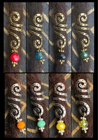 Image 1 of Spiral dread beads with glass bead charm 