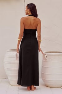 Image 2 of Saphira black cotton midi dress