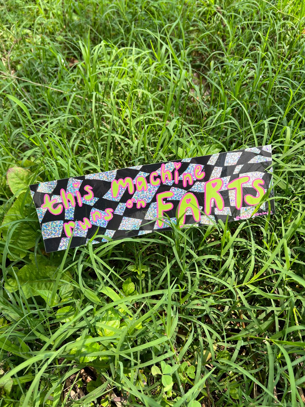 Image of this machine runs on farts bumper sticker