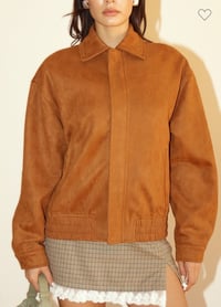 Image 2 of soft suede bomber jacket 