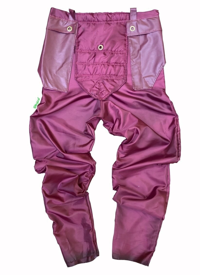 Image of Nwn- Mothership Collection 宿舍裤 Sùshè kù Trousers in iridescent Pomegranate 