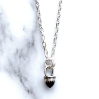 Image 2 of Handmade Sterling Silver Black Spinel Bullet Point Pendant 925