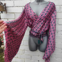 Image 3 of Stevie sari pink with gorgeous coloured back