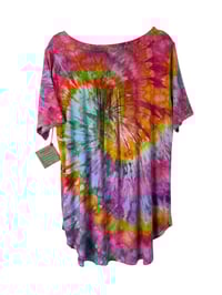 Image 8 of L Luxe Knit Babydoll Top in Bright Spiral Ice Dye