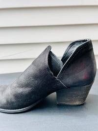 Image 3 of  Steve Madden black leather rustic ankle booties 