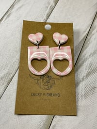 Pink Hollow heart dangles