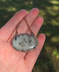 Image 4 of Electroformed Green tourmaline in quartz necklace 01
