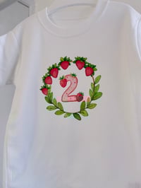 Image 3 of Strawberry Number Wreath T-Shirt 