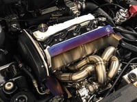 Image 2 of Mitsubishi Evo 8/9 titanium valve cover and cam position heatshield.