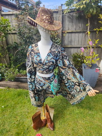 Image 1 of Pefkos co ord sarong set Jade and Gold